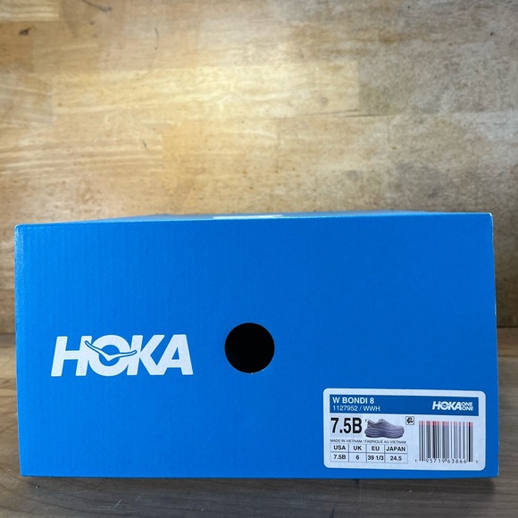 Hoka One One Bondi 8 REFLECTIVE Womens Size 7.5 Running Shoes Sneakers White - Picture 13 of 14